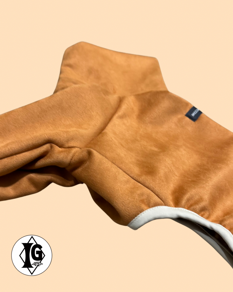 Suede knit Rompers-orange