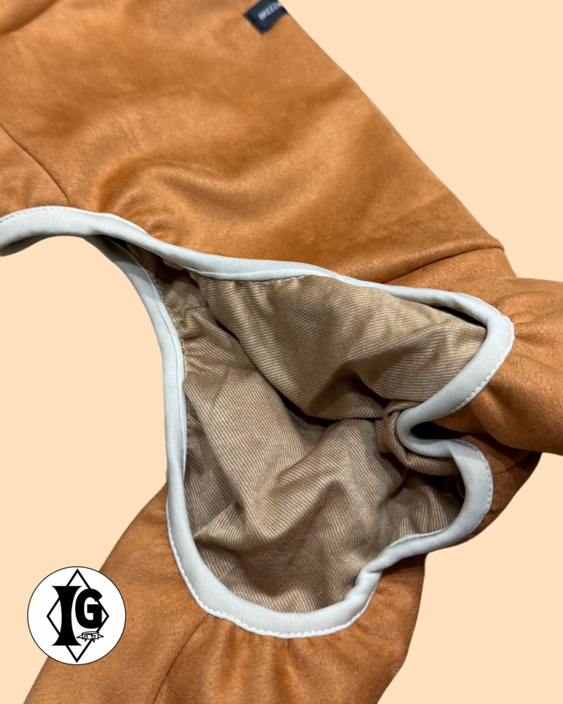 Suede knit Rompers-orange