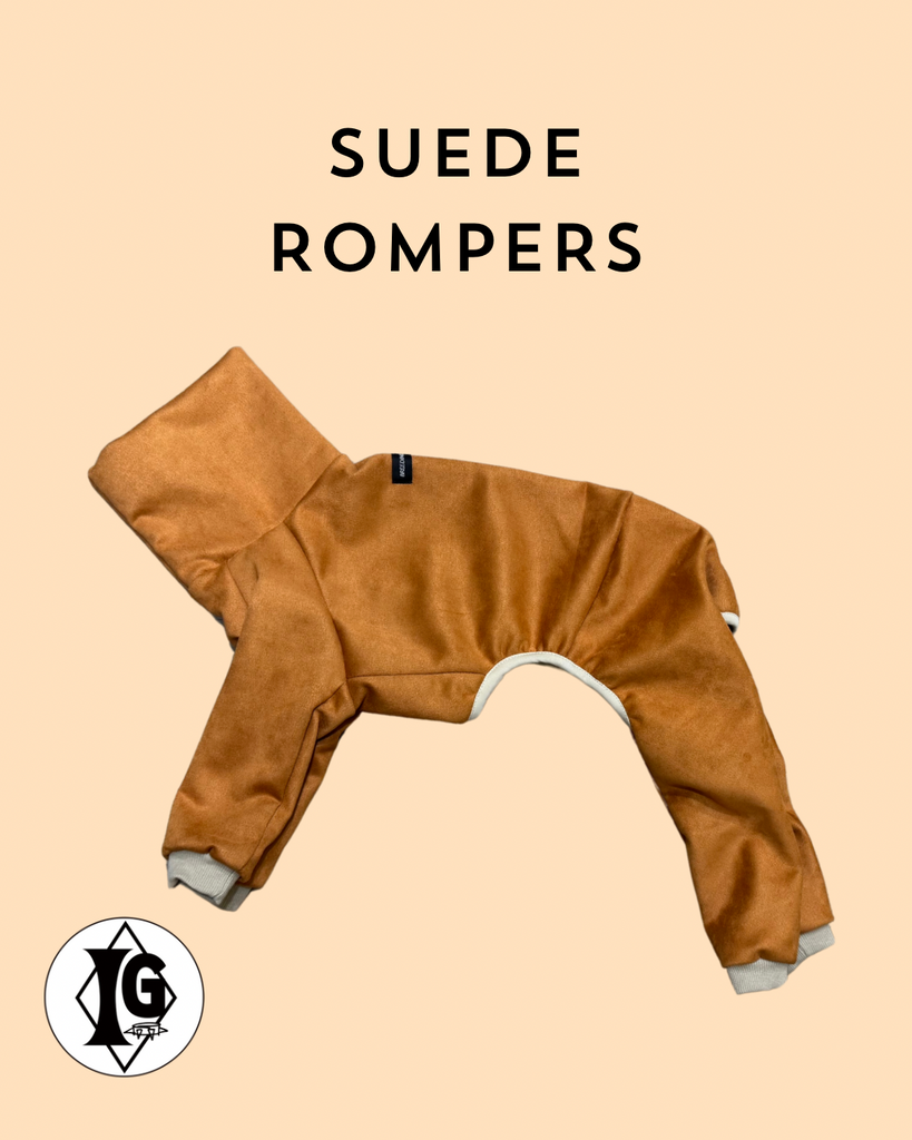 Suede knit Rompers-orange