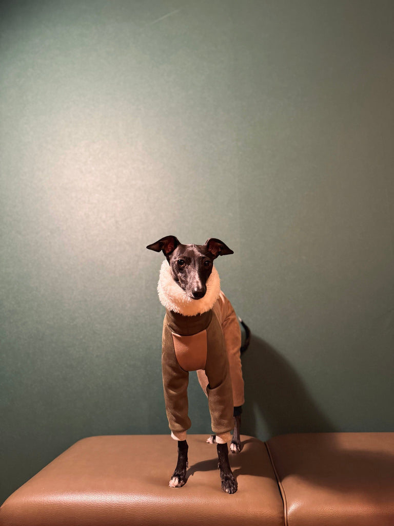 "Sumer" Suede Knit SuperHeat Rompers-BROWN&KHAKI