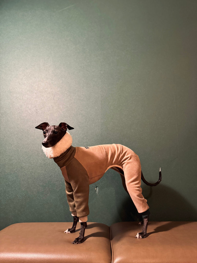 "Sumer" Suede Knit SuperHeat Rompers-BROWN&KHAKI