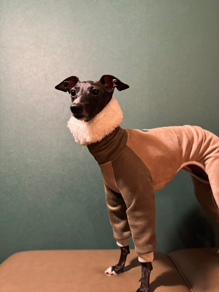 "Sumer" Suede Knit SuperHeat Rompers-BROWN&KHAKI