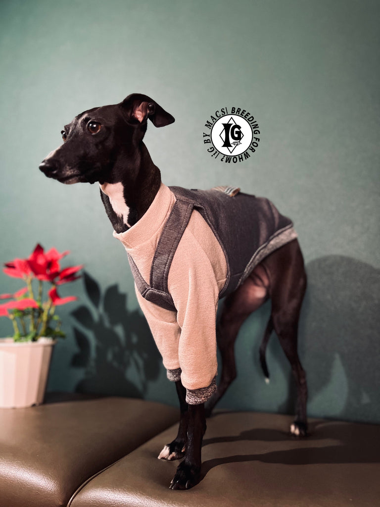 "The Night Blossom" Overall layered Pullover Dusty pink/Grey Color