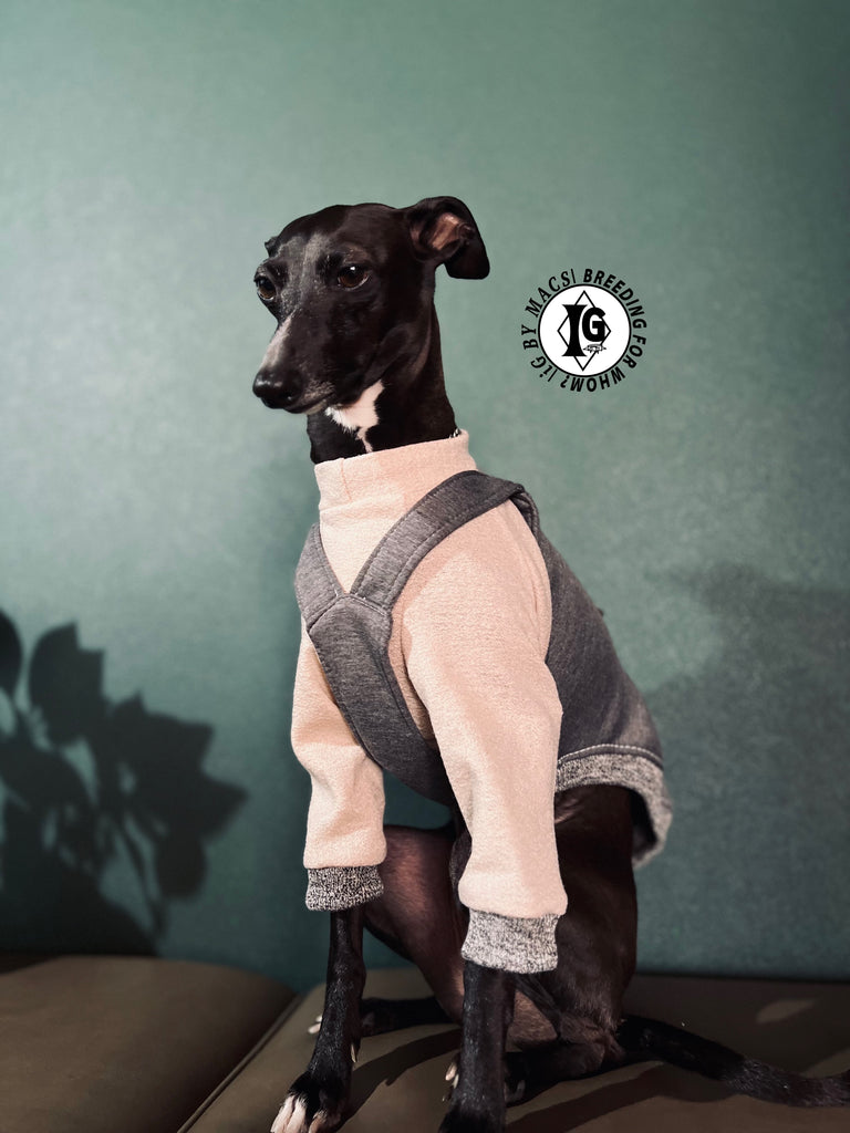 "The Night Blossom" Overall layered Pullover Dusty pink/Grey Color