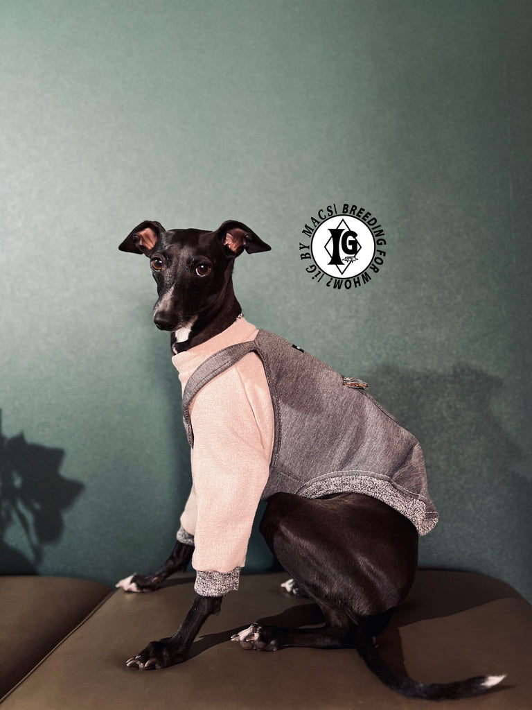 "The Night Blossom" Overall layered Pullover Dusty pink/Grey Color