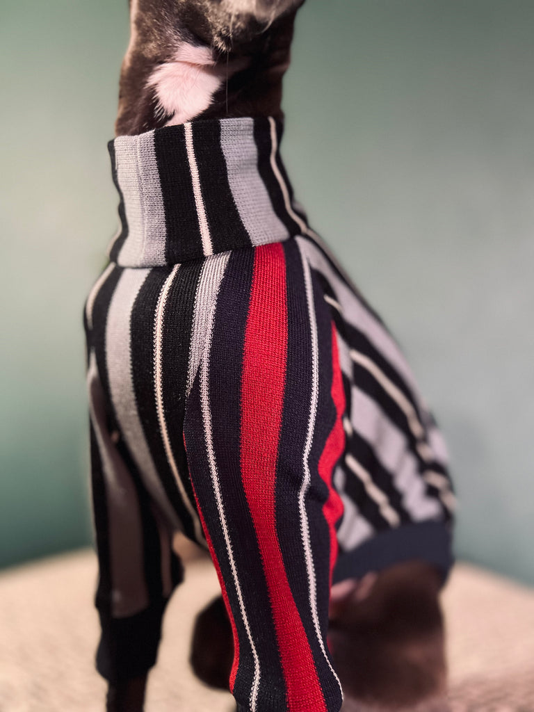"HYGGE2" Asymmetry Stripe pullover None darts No.1