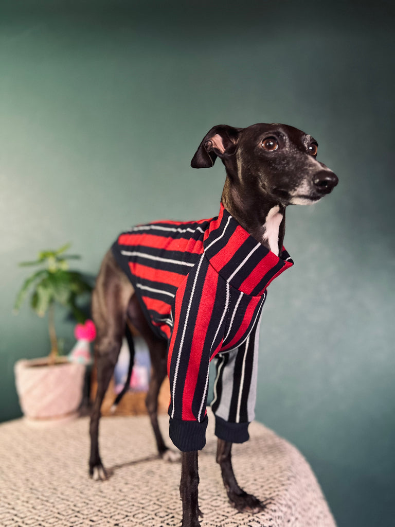 "HYGGE2" Asymmetry Stripe pullover None darts NO.2