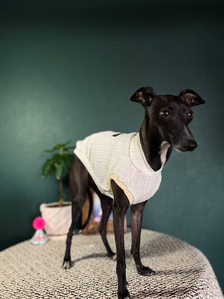 "HYGGE2"リンクルワープ Knit No-Sleeve White Color