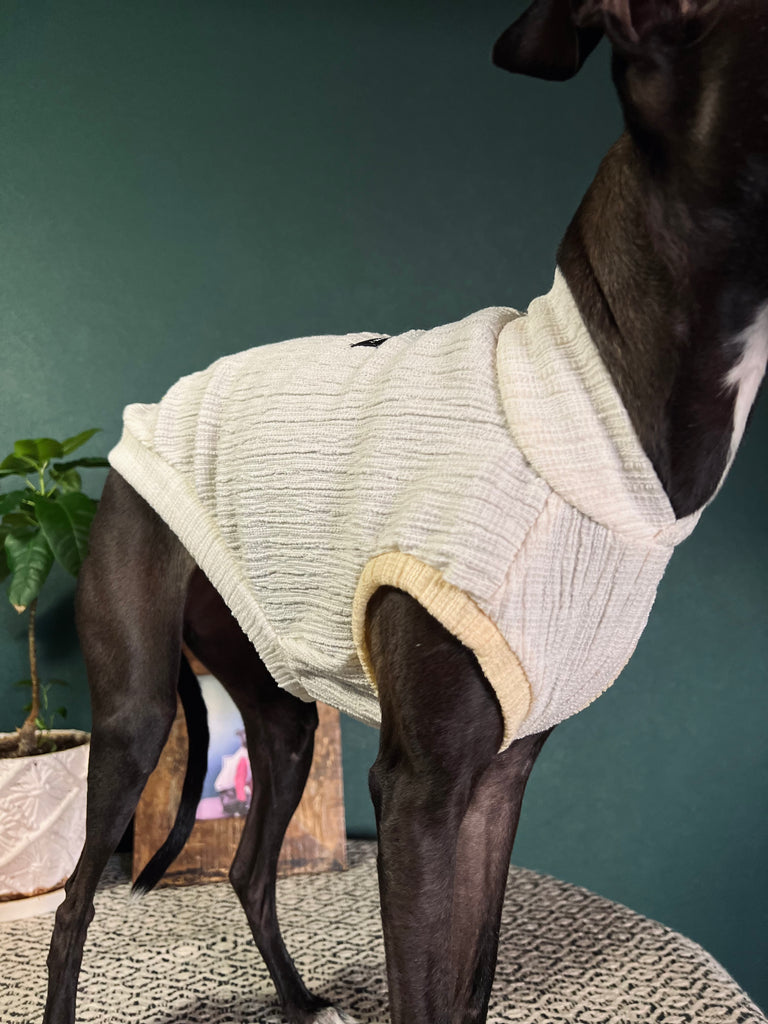 "HYGGE2"リンクルワープ Knit No-Sleeve White Color