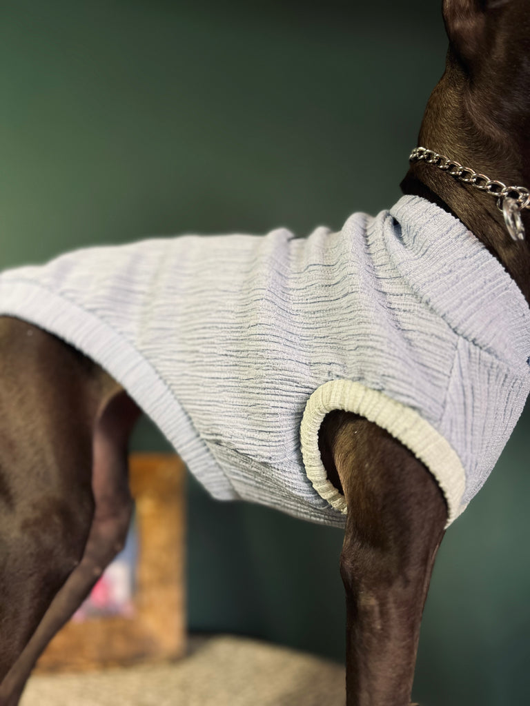 "HYGGE2"リンクルワープ Knit No-Sleeve Sky blue Color