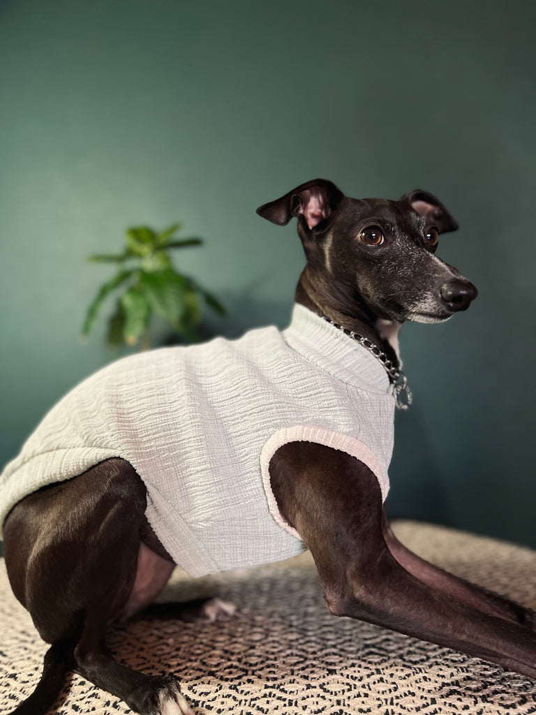 "HYGGE2" リンクルワープ Knit No-sleeve Emerald Green Color