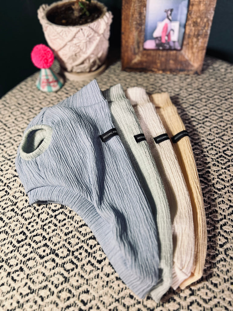 "HYGGE2"リンクルワープ Knit No-Sleeve White Color