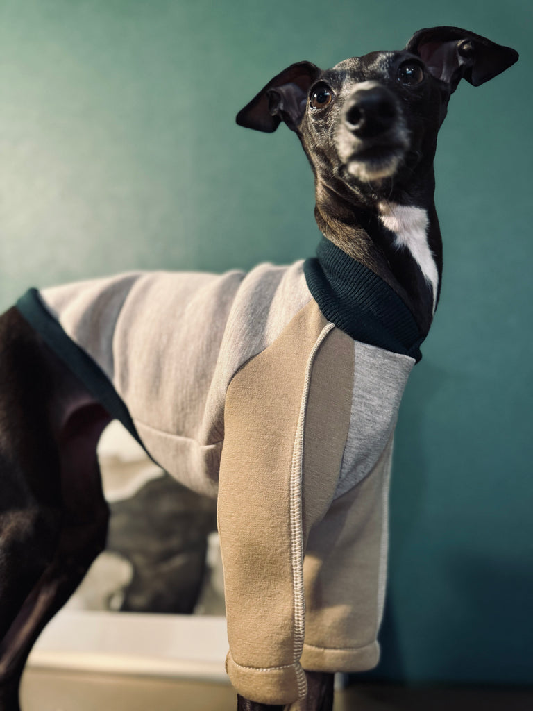 "HYGGE" Bonding Knit None Darts Pullover- Beige color