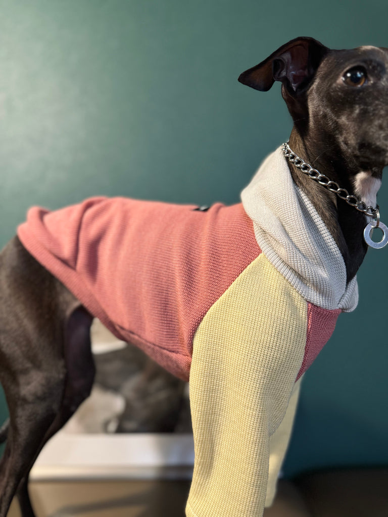 "HYGGE" Milano knit Hoodie Pullover -Pink Color