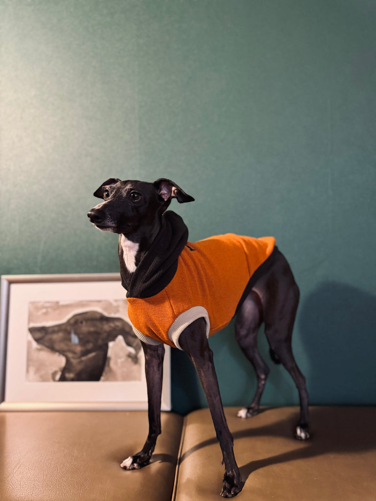 "HYGGE" Milano Knit Long Vest No-Sleeve -Orange Color