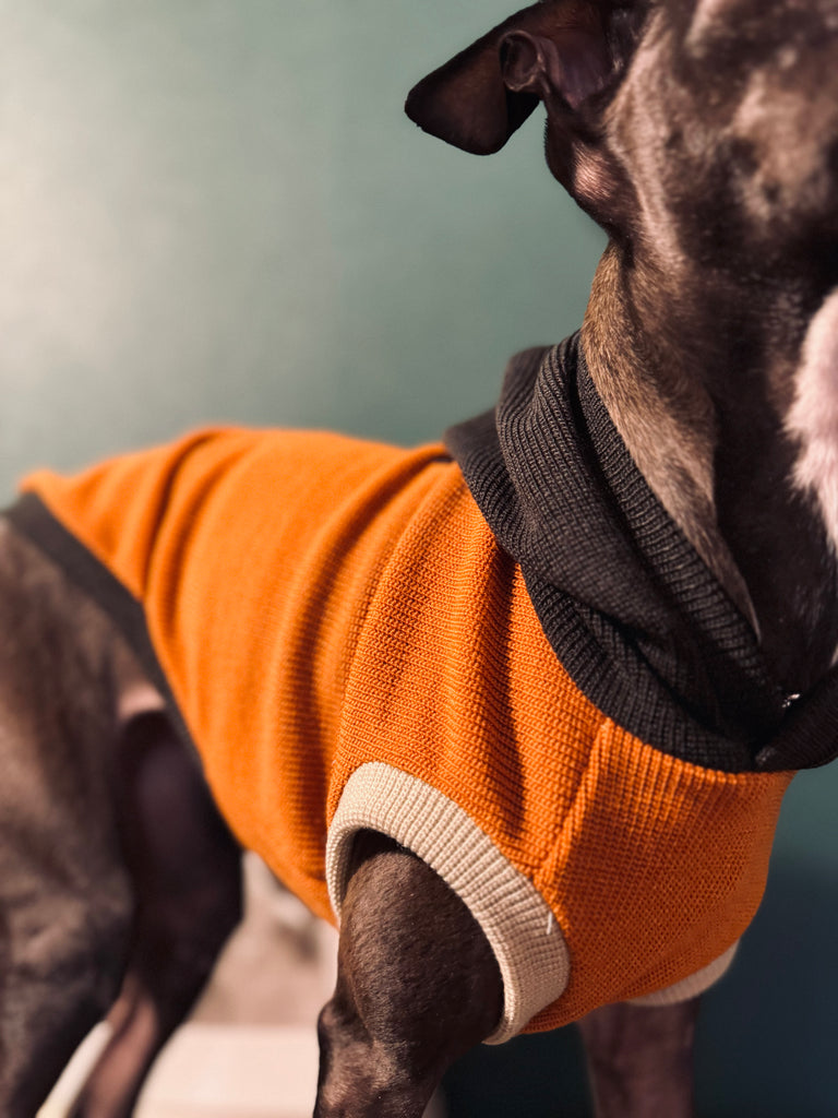 "HYGGE" Milano Knit Long Vest No-Sleeve -Orange Color