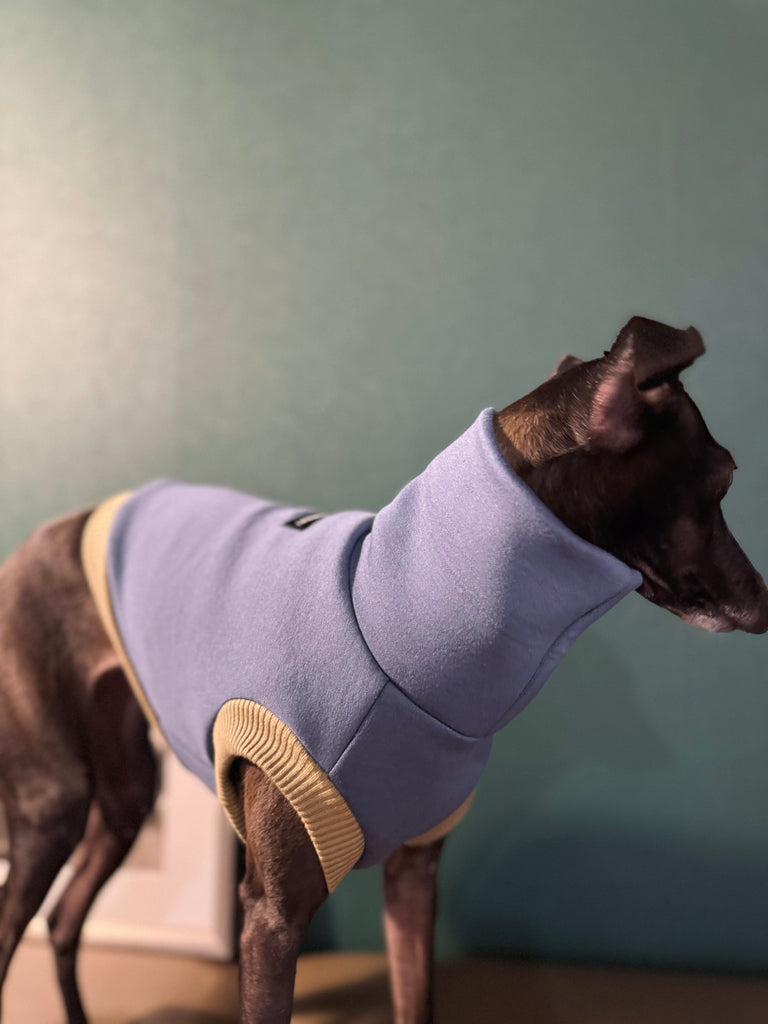 "HYGGE" Bonding Knit Short Vest No-sleeve -Blue Color