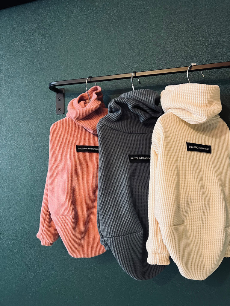 "Amore mio" Waffle pullover Bluegrey body color