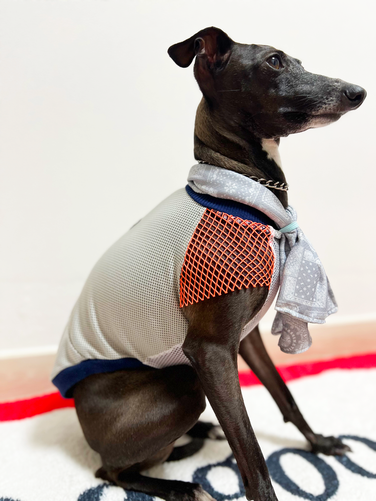 【ロング丈】Cool No-sleeve & towel 【gray & orange】