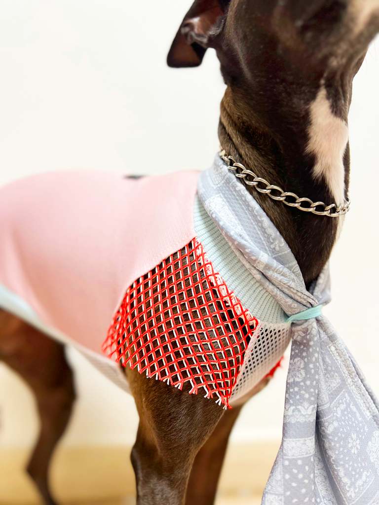 【ロング丈】Cool No-sleeve & towel 【pink & red】