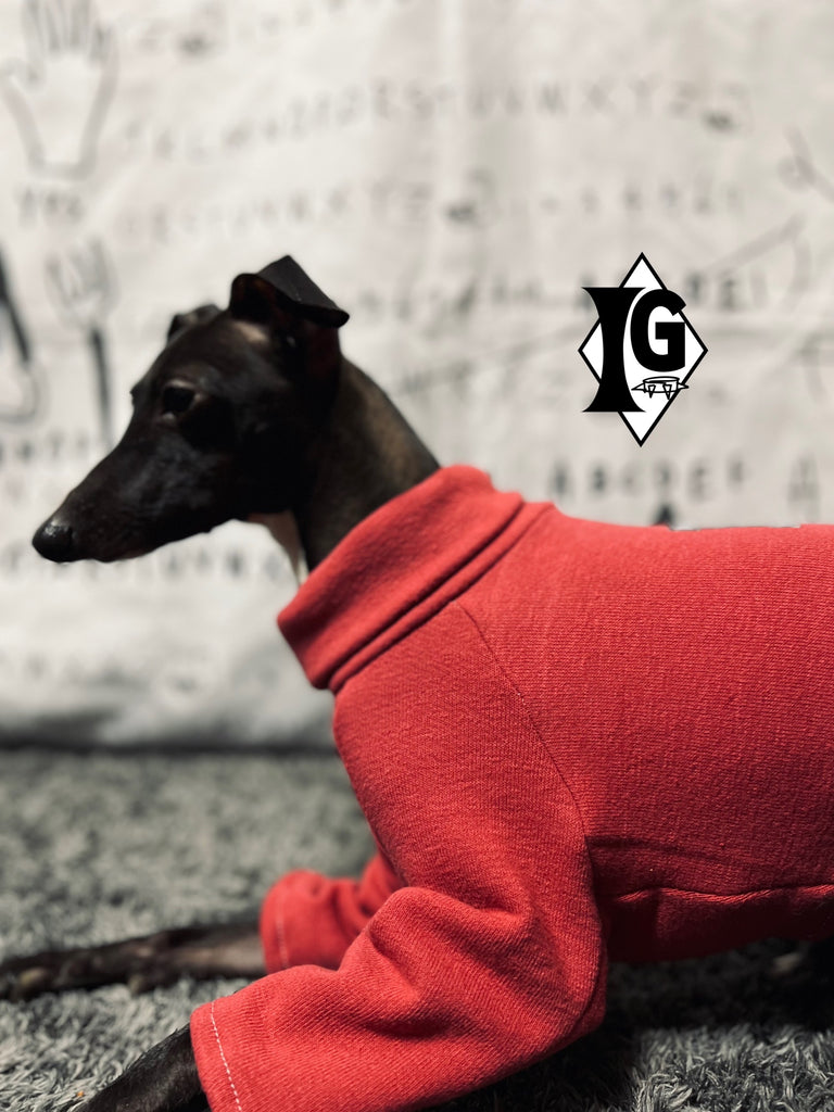 ”I'm so picky" Denim pants Pullover-RED