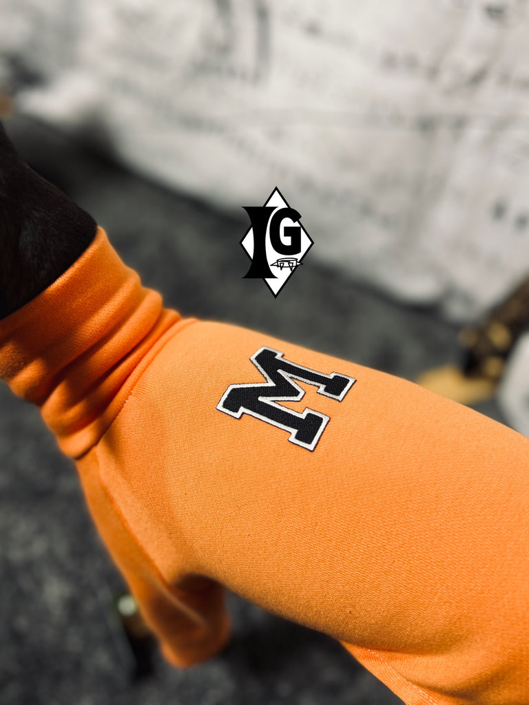 "I'm so picky" Denim pants Pullover- ORANGE