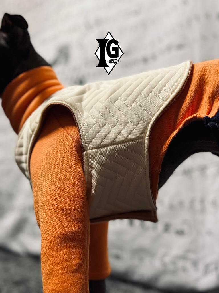 "I'm so picky" Denim pants Pullover- ORANGE