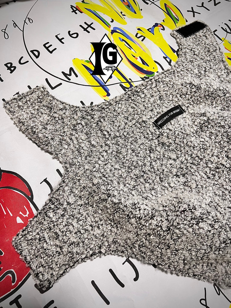 "I'm so picky" Tweed Vest-WHITE GRAY