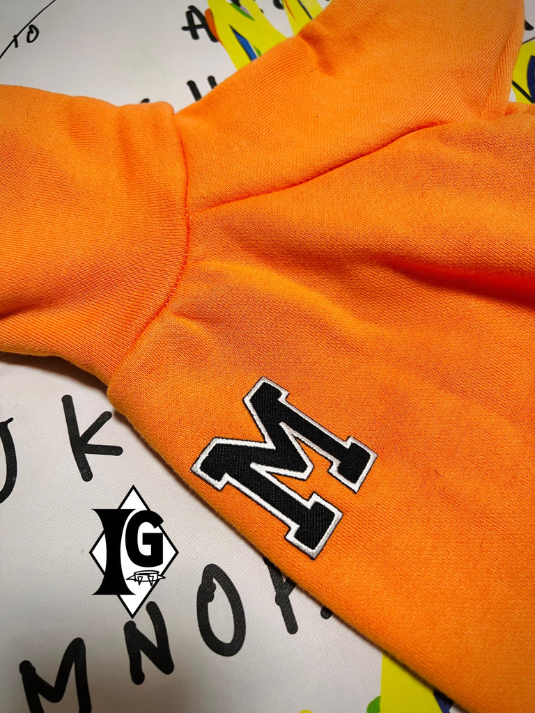 "I'm so picky" Denim pants Pullover- ORANGE