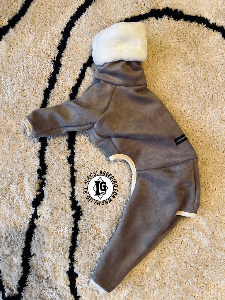 “Stand-by(BFW?)” Suede Rompers-Violet