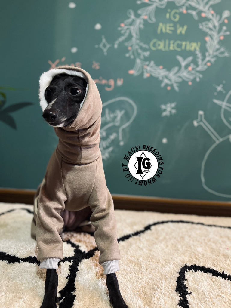 “Stand-by(BFW?)” Suede Rompers-LIGHT BROWN