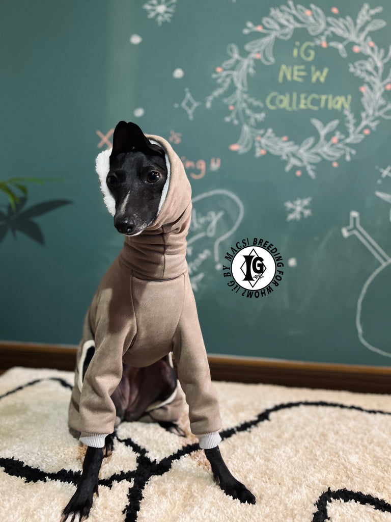 “Stand-by(BFW?)” Suede Rompers-LIGHT BROWN