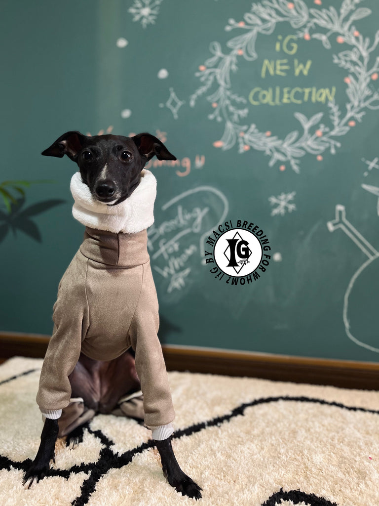 “Stand-by(BFW?)” Suede Rompers-LIGHT BROWN