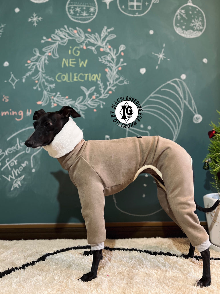 “Stand-by(BFW?)” Suede Rompers-LIGHT BROWN