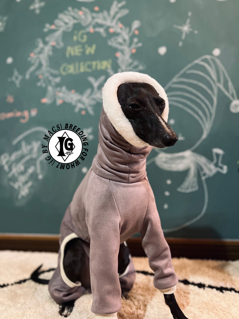 “Stand-by(BFW?)” Suede Rompers-Violet