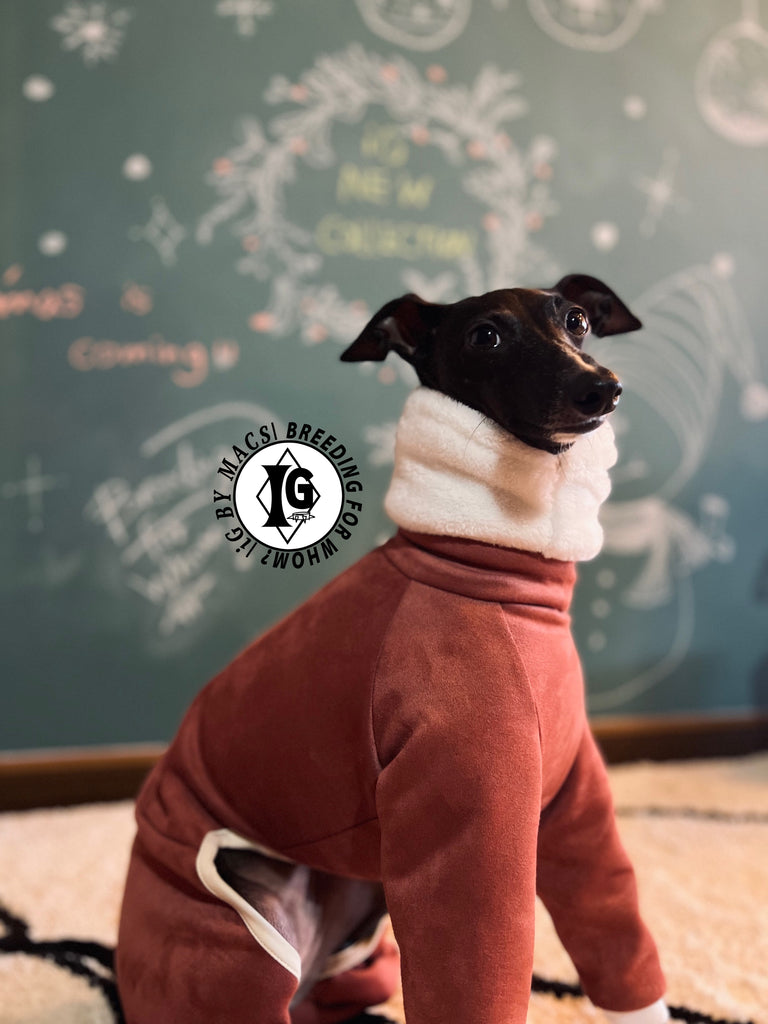 ”Stand-by(BFW?)” suede Rompers-RED