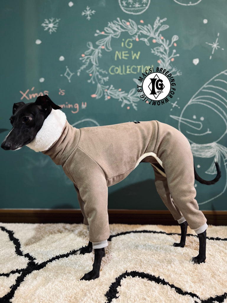 “Stand-by(BFW?)” Suede Rompers-LIGHT BROWN