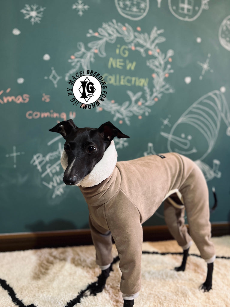 “Stand-by(BFW?)” Suede Rompers-LIGHT BROWN