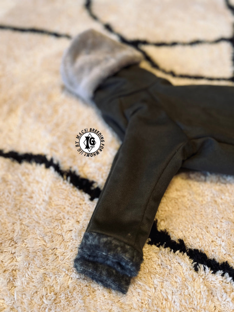 ”Stand-by(BFW?)” Suede Rompers high warm-GREEN