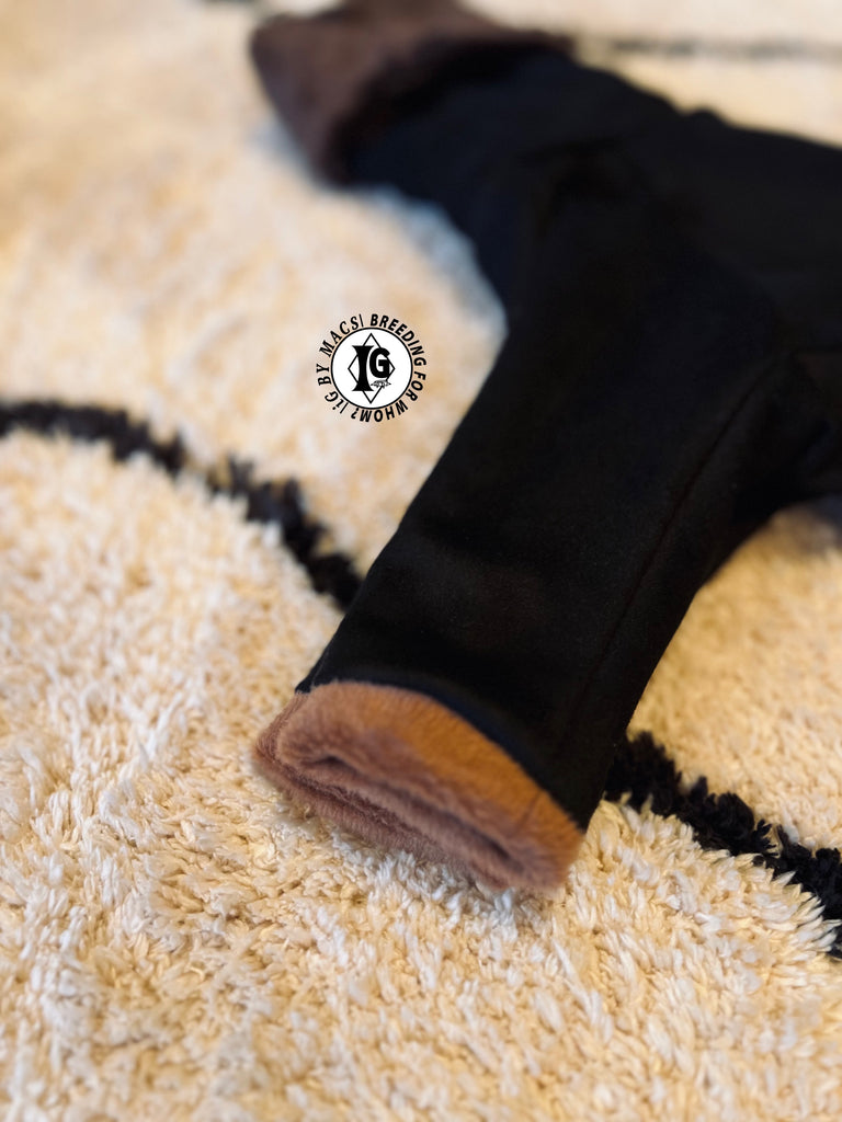 ”Stand-by(BFW?)” Suede Rompers high warm-BLACK