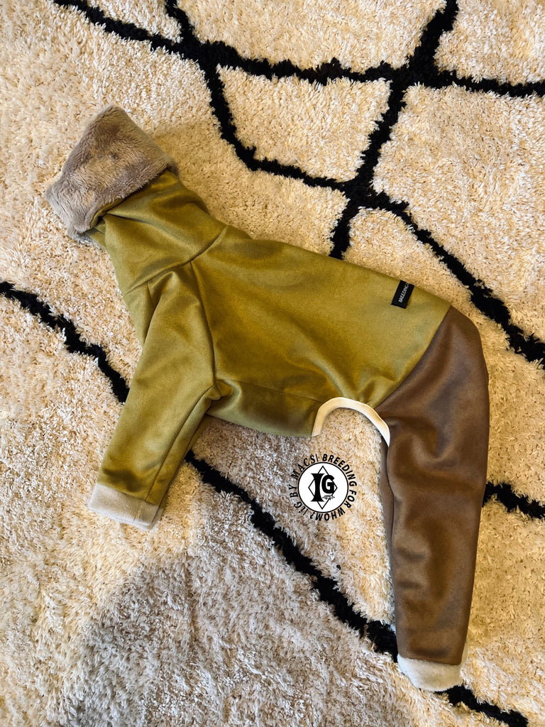 ”Stand-by(BFW?)” Suede Rompers high warm-Mustard