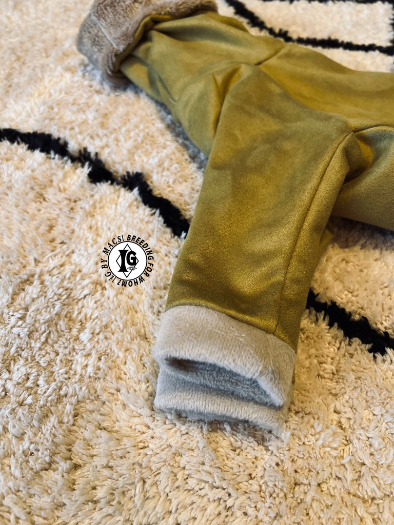 ”Stand-by(BFW?)” Suede Rompers high warm-Mustard