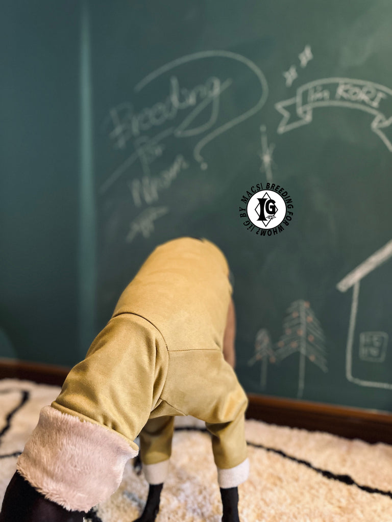 ”Stand-by(BFW?)” Suede Rompers high warm-Mustard