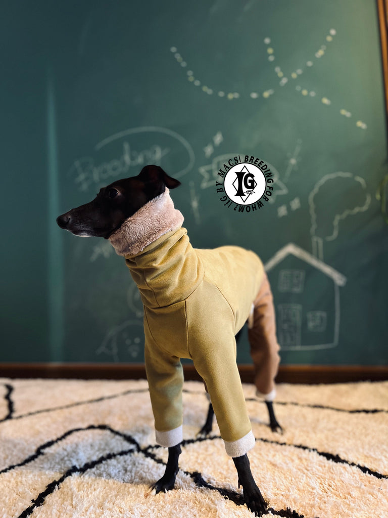 ”Stand-by(BFW?)” Suede Rompers high warm-Mustard