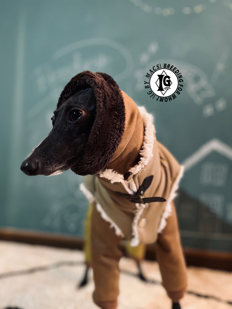 ”Stand-by(BFW?)” Suede Rompers high warm-BROWN