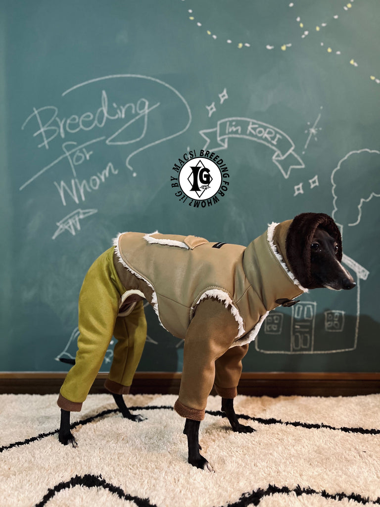 ”Stand-by(BFW?)” Suede Rompers high warm-BROWN