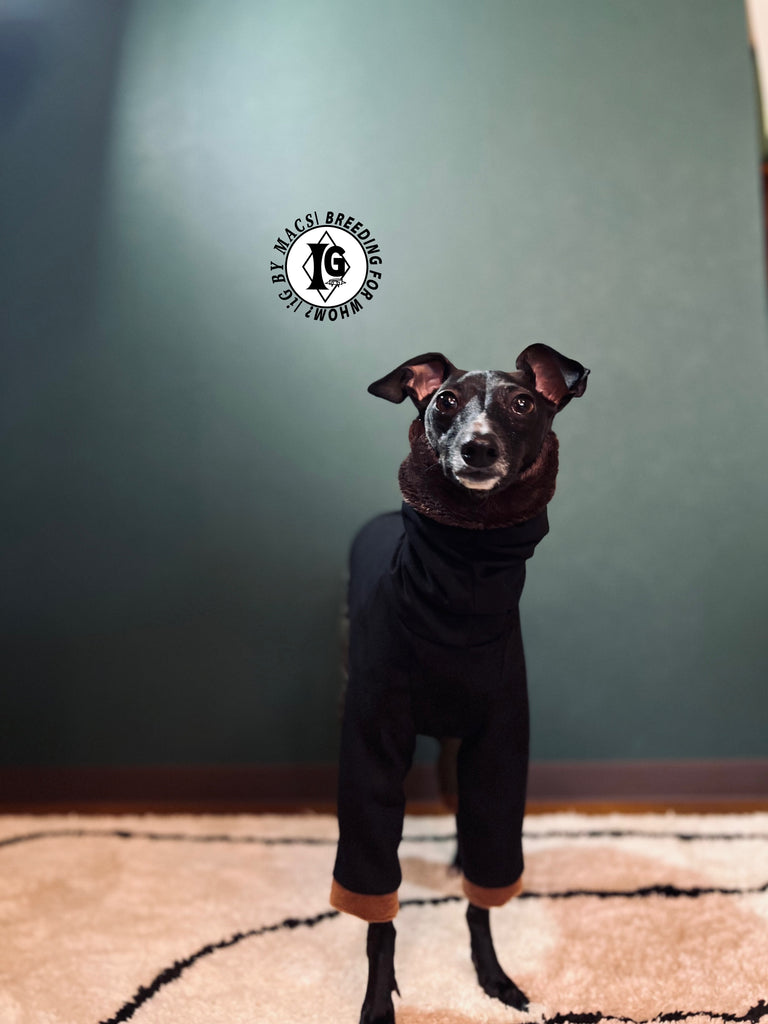 ”Stand-by(BFW?)” Suede Rompers high warm-BLACK