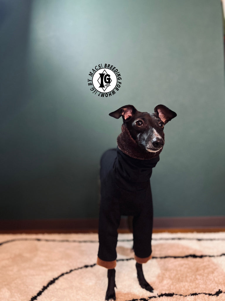 ”Stand-by(BFW?)” Suede Rompers high warm-BLACK