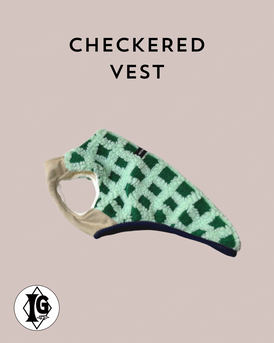 “Encyclopedia of Life” CHECKERED VEST-green-【フードなし】